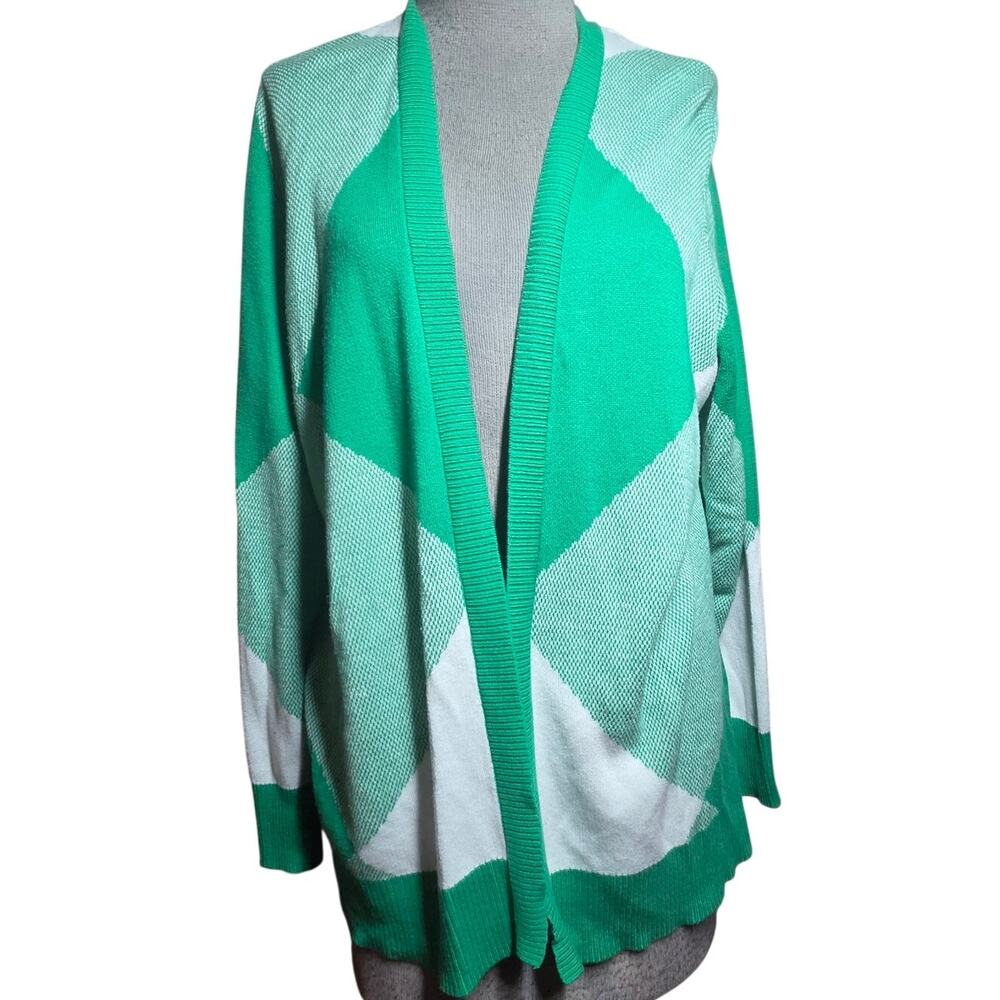 Torrid Green Plaid Open Front Cardigan Sweater Size X1